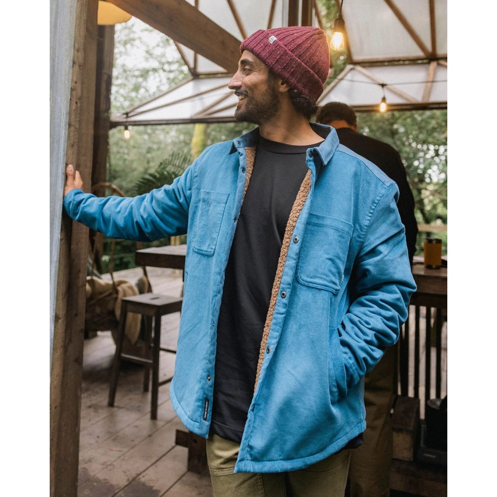 Passenger Kodiak Corduroy Sherpa Lined Shacket XXL Blue Gorpcore Organic Cotton